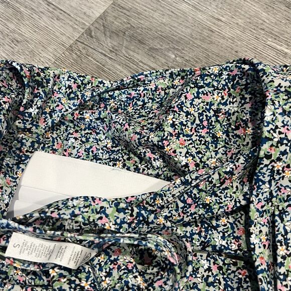 Sage Collective Set Sport Bra Biker Short Floral Blue Static Ditsy NWT Small - Picture 8 of 13